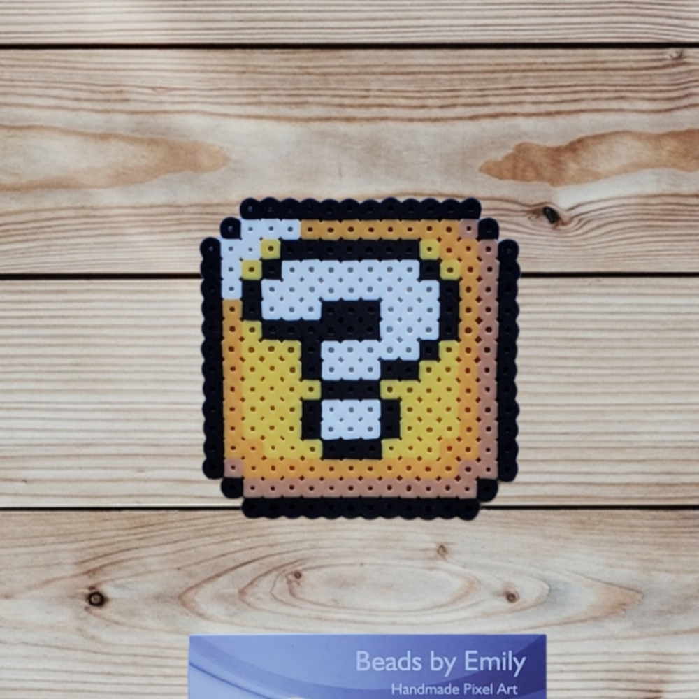 Super Mario Question Block Magnet - Handmade Fridge / Locker Magnet